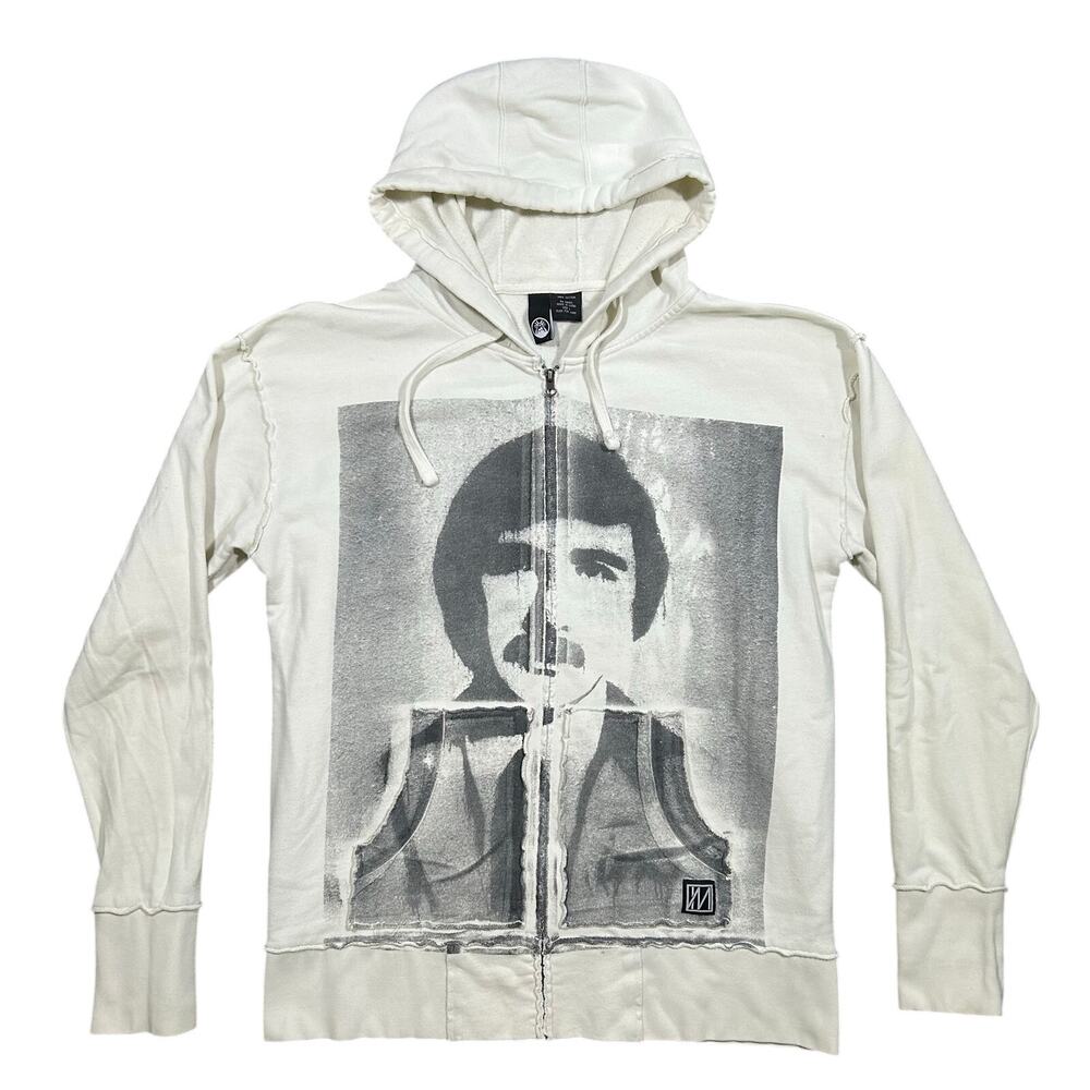 Vintage Y2K Imperial Motion Mustache Mugshot Hoodie Mens Large Full Zip Graphic